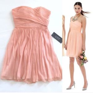 J CREW Pink Strapless Sweetheart Chiffon Dress NWT